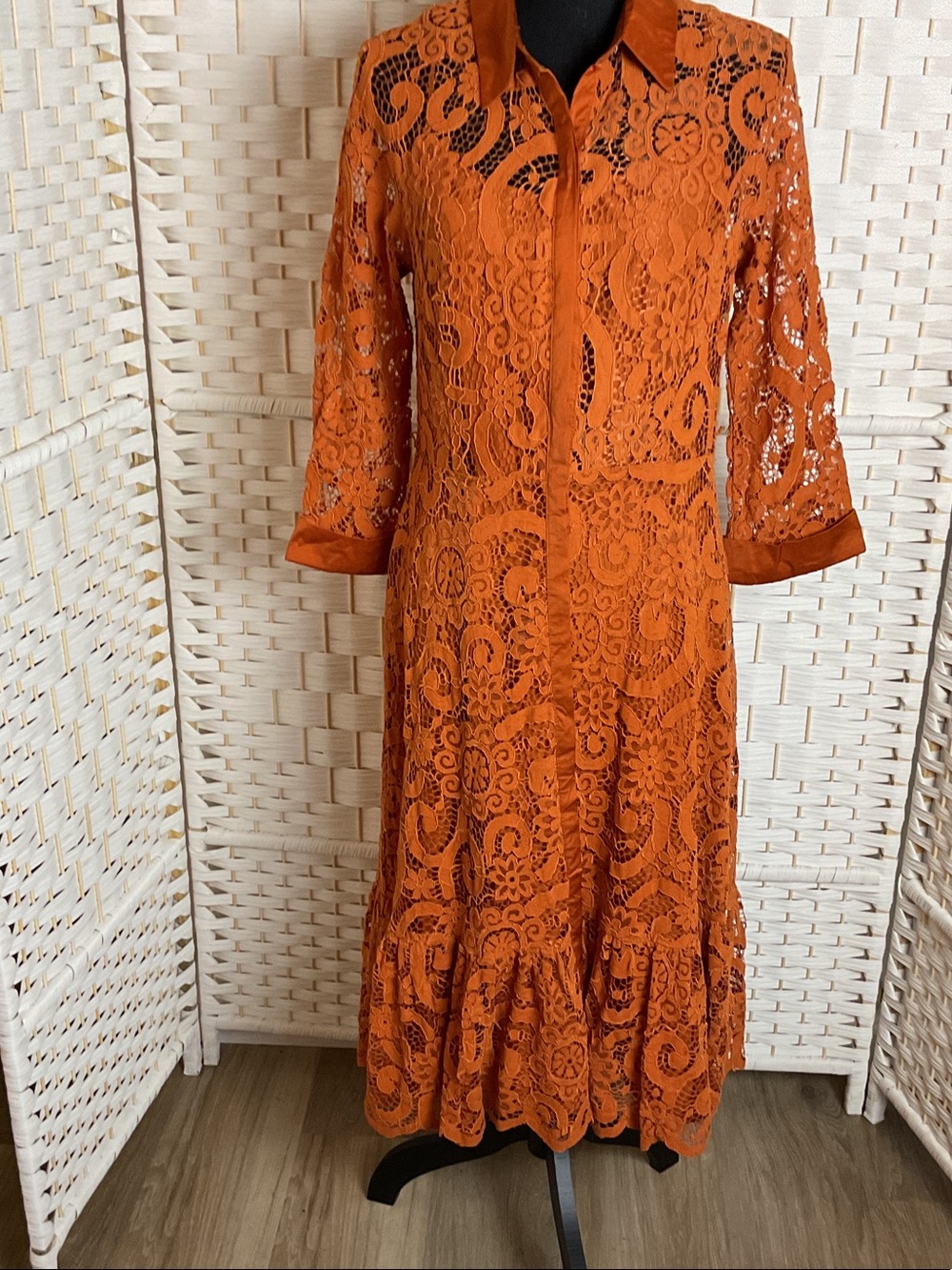 Nanette Lepore Orange Lace Maxi Dress!